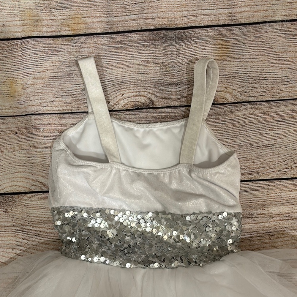 Sequin Tulle Dress - White and Silver - Picture 5 of 7